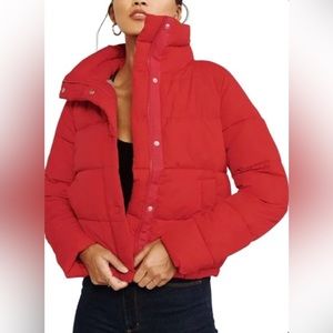 Abercrombie & Fitch Red Puffer Jacket